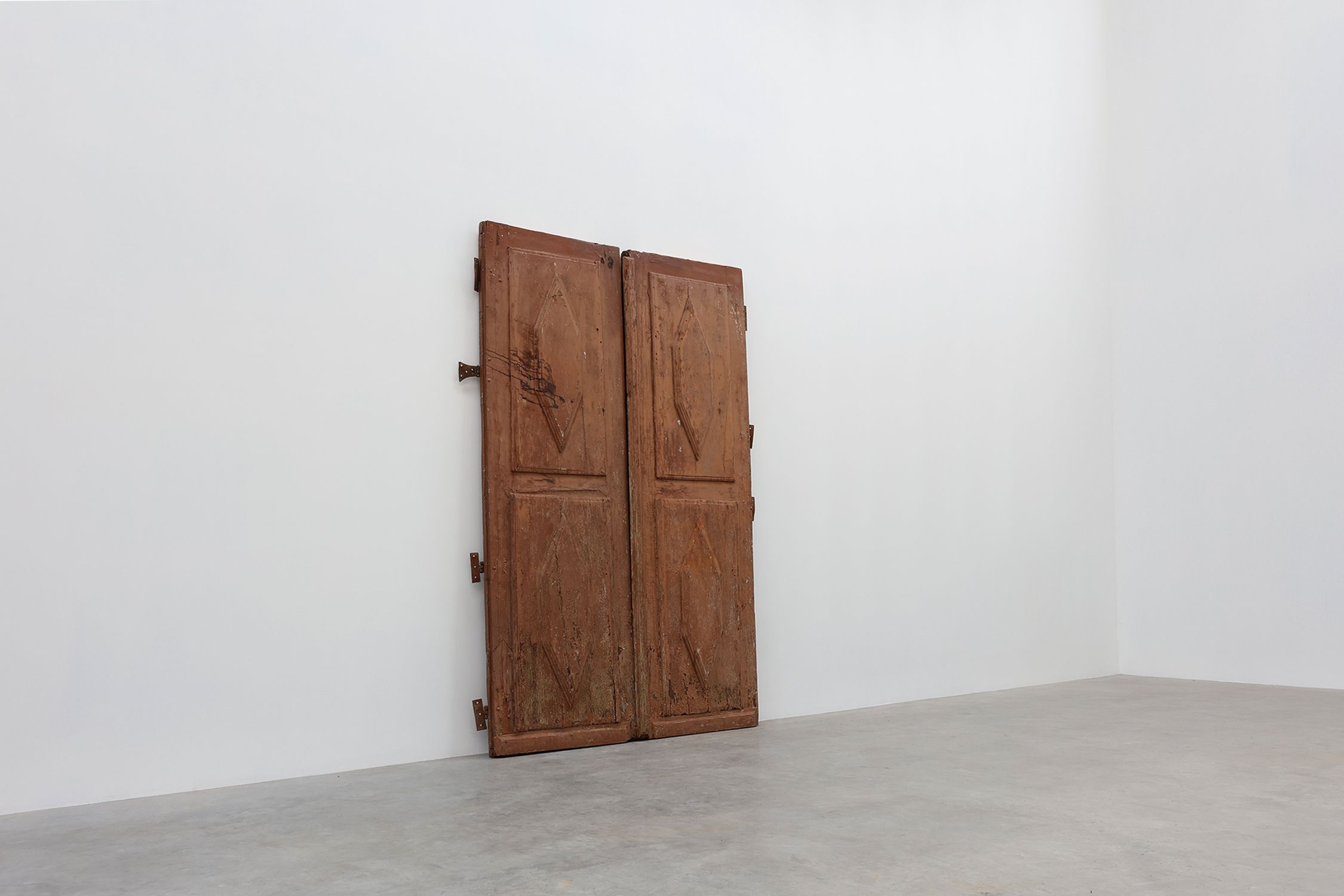 Large 17th century Monastery doors in terracotta lacquered oak, Portugalthumbnail